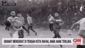 VIDEO: Granat Mendarat di Tengah Kota Rafah, Anak-Anak Terluka