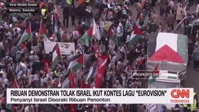 VIDEO: Ribuan Demonstran Tolak Israel Ikut Kontes Lagu 'Eurovision'