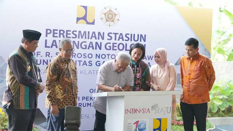 Menteri Pekerjaan Umum dan Perumahan Rakyat (PUPR) RI Basuki Hadimuljono meresmikan Stasiun Lapangan Geologi Prof. R. Soeroso Notohadiprawiro