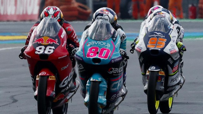 David Alonso berhasil menjadi pemenang Moto3 Prancis 2024 yang berlangsung dramatis dan mendebarkan di Sirkuit Le Mans, Minggu (12/5) sore WIB.