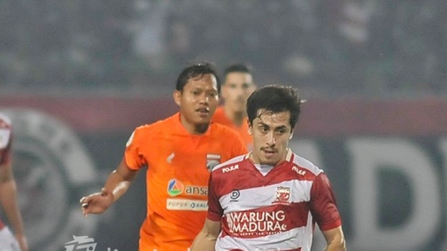 Madura United sukses mengalahkan Borneo FC pada semifinal leg pertama Championship Series Liga 1 2023/2024, Rabu (15/5).