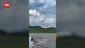 VIDEO: Detik-detik Pesawat Jemaah Haji Keluarkan Percikan Api