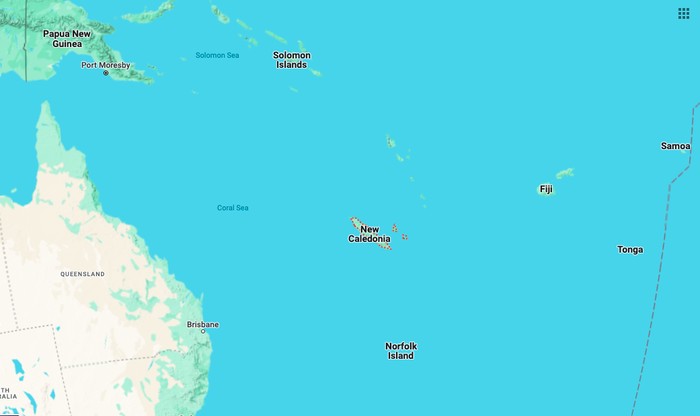 Nueva Caledonia o Ubicación de Nueva Caledonia (Google Maps)