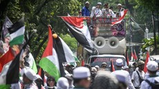 FOTO: Aksi Bela Palestina di Kedubes Mesir