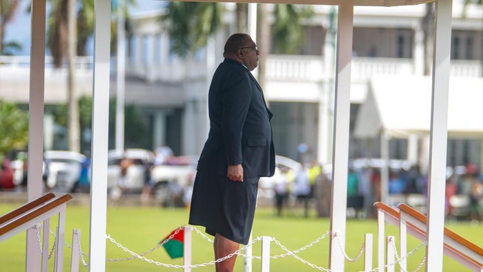 SUVA, FIJI - MAY 28: President of Fiji Wiliame Katonivere marks Ratu Sukuna Day on May 28, 2023 in Suva, Fiji. Ratu Sukuna Day is a national public holiday in Fiji from 2023. It is celebrated on the last Monday in the month of May. The public holiday aims to inform Fijians of the instrumental role Ratu Sukuna played towards nation-building. (Photo by Pita Simpson/Getty Images)