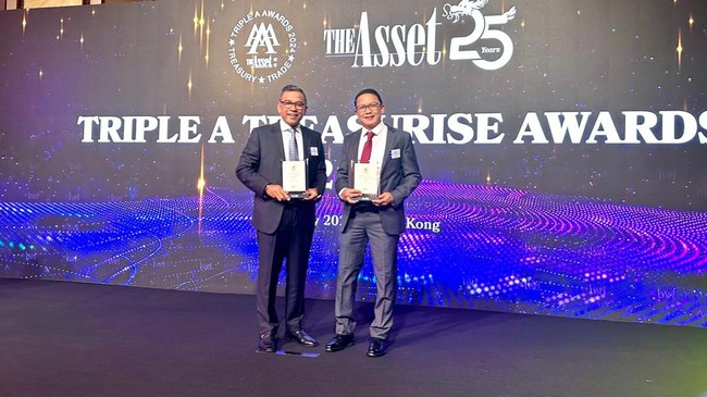Pada The Asset 25th Anniversary, BRI dinobatkan sebagai Best Service Provider - Transaction Bank dan Best in Treasury and Working Capital-SMEs, Selasa (14/5).