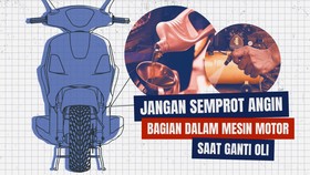 INFOGRAFIS: Jangan Semprot Angin ke Mesin Motor Saat Ganti Oli