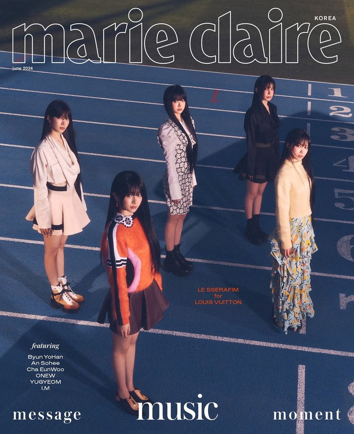 Marie Claire Korea mengunggah beberapa foto untuk edisi Juni 2024 mendatang. Nah, kali ini LE SSERAFIM menjadi cover majalah dengan visual yang bikin pangling!/ Foto: instagram.com/marieclairekorea