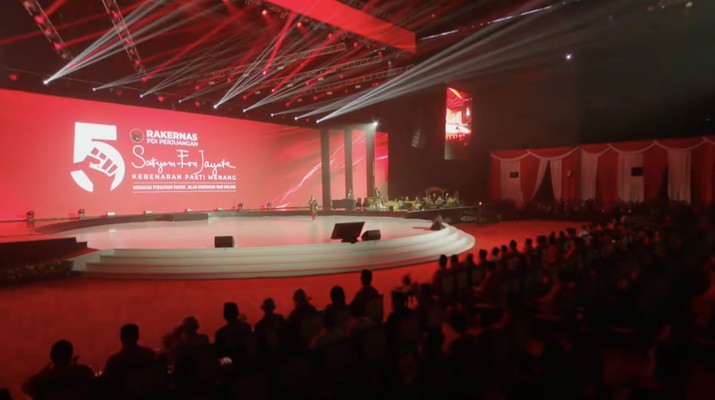Rakernas PDIP (Tangkapan layar youtube PDIP) Rakernas PDIP (Tangkapan layar youtube PDIP)