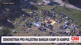 VIDEO: Demonstran Pro-Palestina Bangun Kamp di Kampus