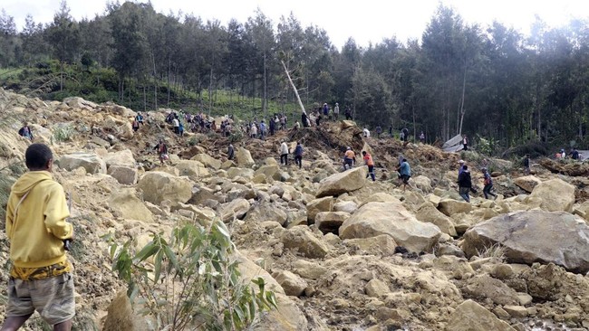 FOTO: Horor Longsor Papua Nugini, 670 Orang Tewas dan 2.000 Terkubur