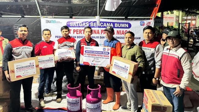 Pertamina Group menyalurkan support untuk korban musibah lahar dingin dan tanah longsor di Kabupaten Agam dan Tanah Datar, Sumatra Barat.