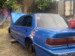 Penampakan Mobil Civic yang Hilang-Ditemukan Raib 4 Rodanya di Sleman