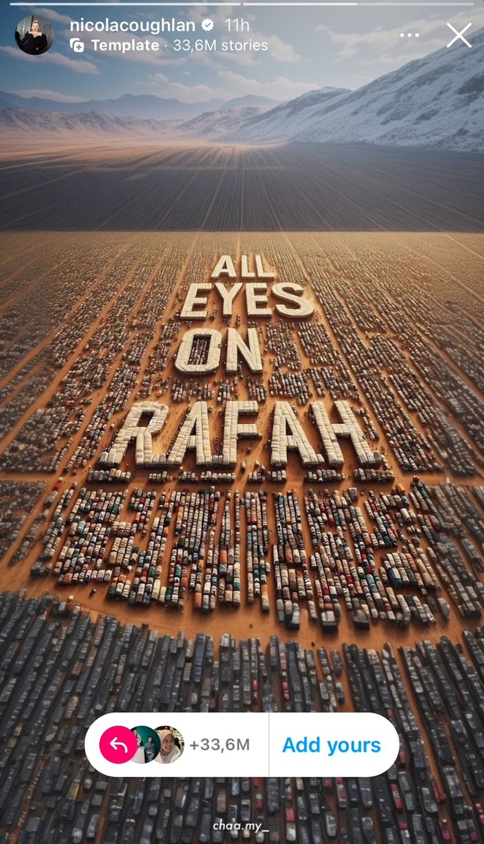 Nicola Coughlan Unggah Ilustrasi All Eyes on Rafah