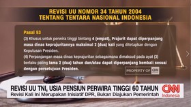VIDEO: Revisi UU TNI, Usia Pensiun Perwira Tinggi 60 Tahun