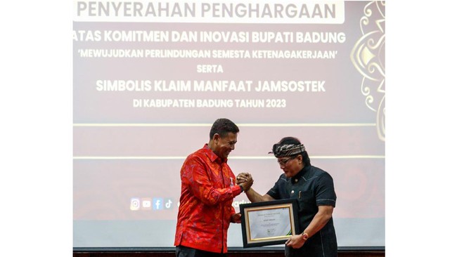 Lewat APBD 2024, Pemkab Badung memberi jaminan sosial ketenagakerjaan kepada 35 ribu pekerja rentan dari berbagai sektor informal pada Kamis (30/5).