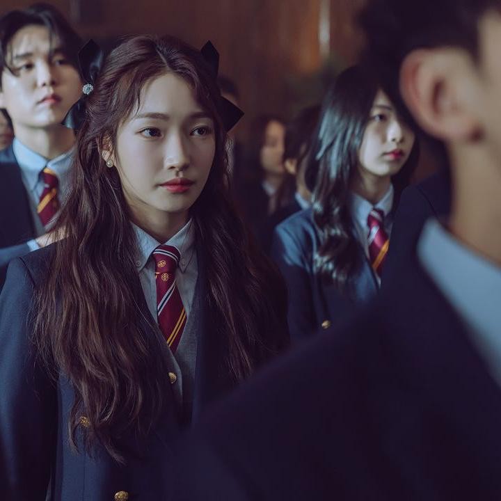 <p>Drama Korea kurang asyik kalau tidak ada karakter menyebalkan. Yoon He Ra (Ji Hye Won) adalah putri keluarga pemilik perusahaan internasional, ia tergila-gila ingin menjadi ratu di SMA Jooshin. (Foto: Studio Dragon)</p>