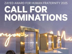 Pendaftaran Zayed Award for Human Fraternity 2025 Dibuka, Berhadiah USD 1 Juta
