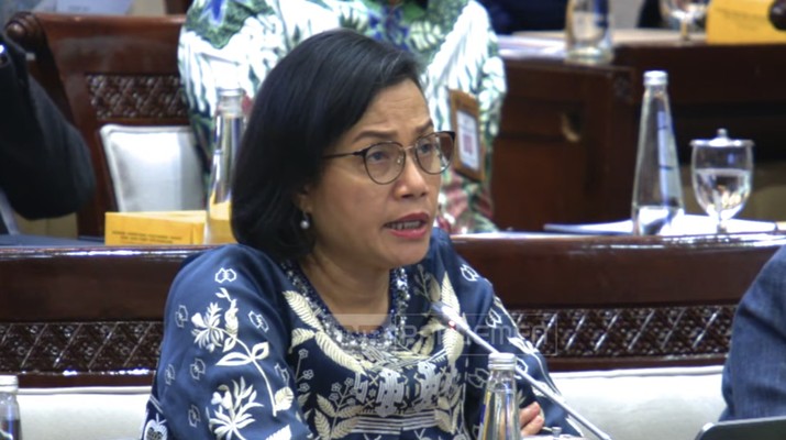 Menteri Keuangan Sri Mulyani di acara Raker dengan Komisi XI DPR. (Tangkapan Layar Youtube)