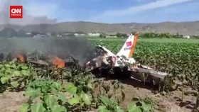 VIDEO: Pesawat Latih Militer Turki Jatuh, 2 Pilot Tewas