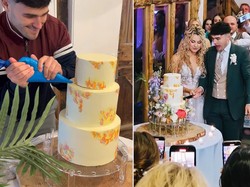 Romantis! Seorang Baker Bikin Kue Spesial untuk Pernikahannya Sendiri