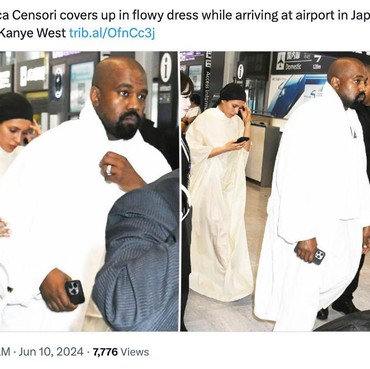 Momen Langka Istri Kanye West Pakai Baju Tertutup