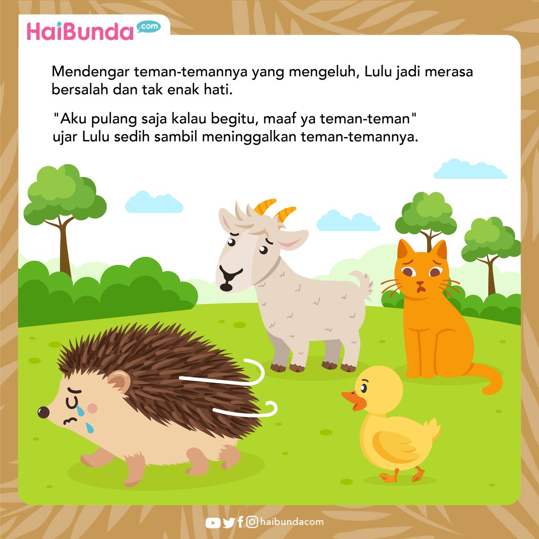 Lulu Landak sedih, karena saat bermain duri-duri di tubuhnya melukai hewan lain. Namun, sahabatnya punya ide brilian untuk menyiasati hal itu. Simak ceritanya!