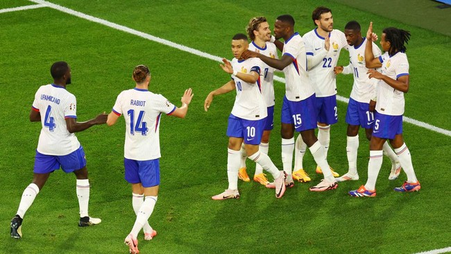 Prancis akan menghadapi lawan sulit Belgia pada babak 16 besar Euro 2024 di Dusseldorf Arena, Senin (1/6). Mungkinkah Les Bleus tersandung?