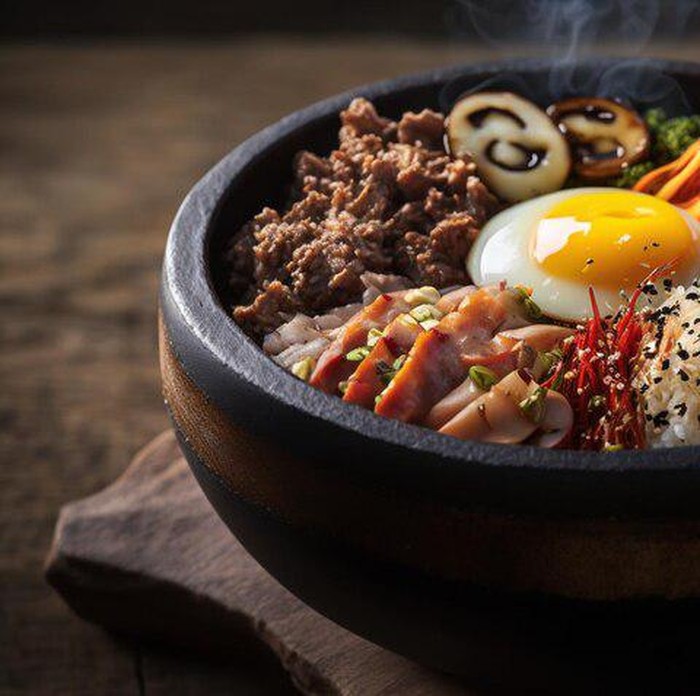 Bibimbap adalah nasi campur khas Korea Selatan yang paling sehat karena terdiri dari aneka sayuran (Foto/Freepik/Vecstock)