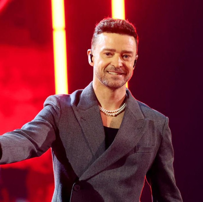 HOLLYWOOD, CALIFORNIA - APRIL 01: Justin Timberlake performs onstage during the 2024 iHeartRadio Music Awards at Dolby Theatre on April 01, 2024 in Hollywood, California. (Photo by Amy Sussman/Getty Images)