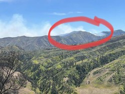 Padang Savana Bukit Widodaren Bromo Terbakar