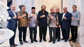 Pertemuan Presiden PKS Ahmad Syaikhu dengan Ketum Partai Nasdem Surya Paloh di Nasdem Tower, Jakarta, Jumat (21/6)