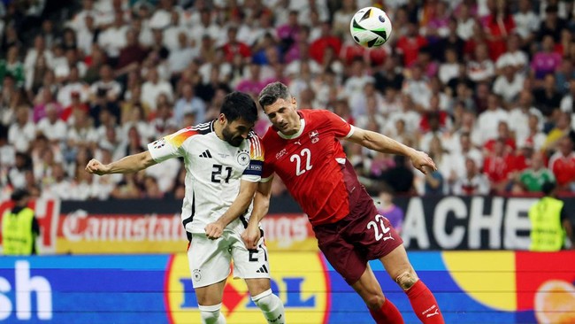 Jerman selamat dari kekalahan usai mencetak gol telat ke gawang Swis untuk membuat skor imbang 1-1 pada matchday ketiga Grup A Euro 2024.