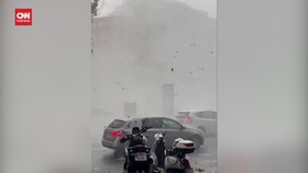 VIDEO: Penampakan Hujan Deras dan Angin Kencang Landa Madrid