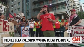VIDEO: Protes Bela Palestina Warnai Debat Pilpres AS