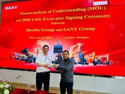 Jhonlin Group Teken MoU Pemesanan 2.000 Ekskavator dengan SANY Group