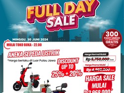 Sepeda Listrik di Transmart Full Day Diskon!