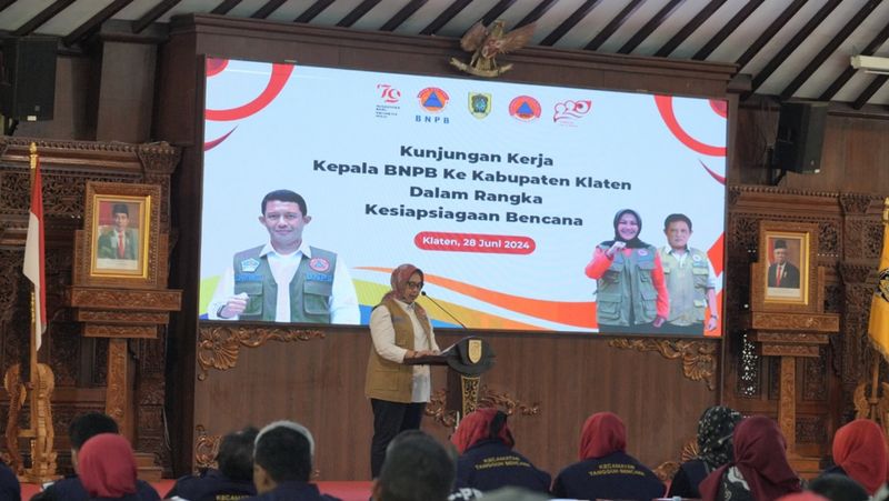 Badan Nasional Penanggulangan Bencana (BNPB) Republik Indonesia melakukan kunjungan kerja di Kabupaten Klaten, Jawa Tengah.