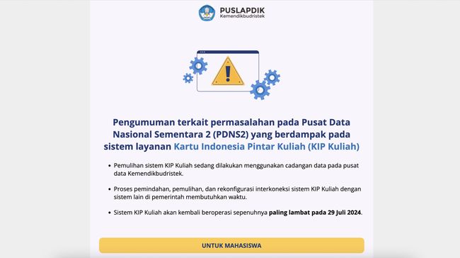 Calon mahasiswa yang sebelumnya sudah mendaftar KIP Kuliah 2024 perlu melakukan unggah ulang imbas peretasan PDN beberapa waktu lalu.