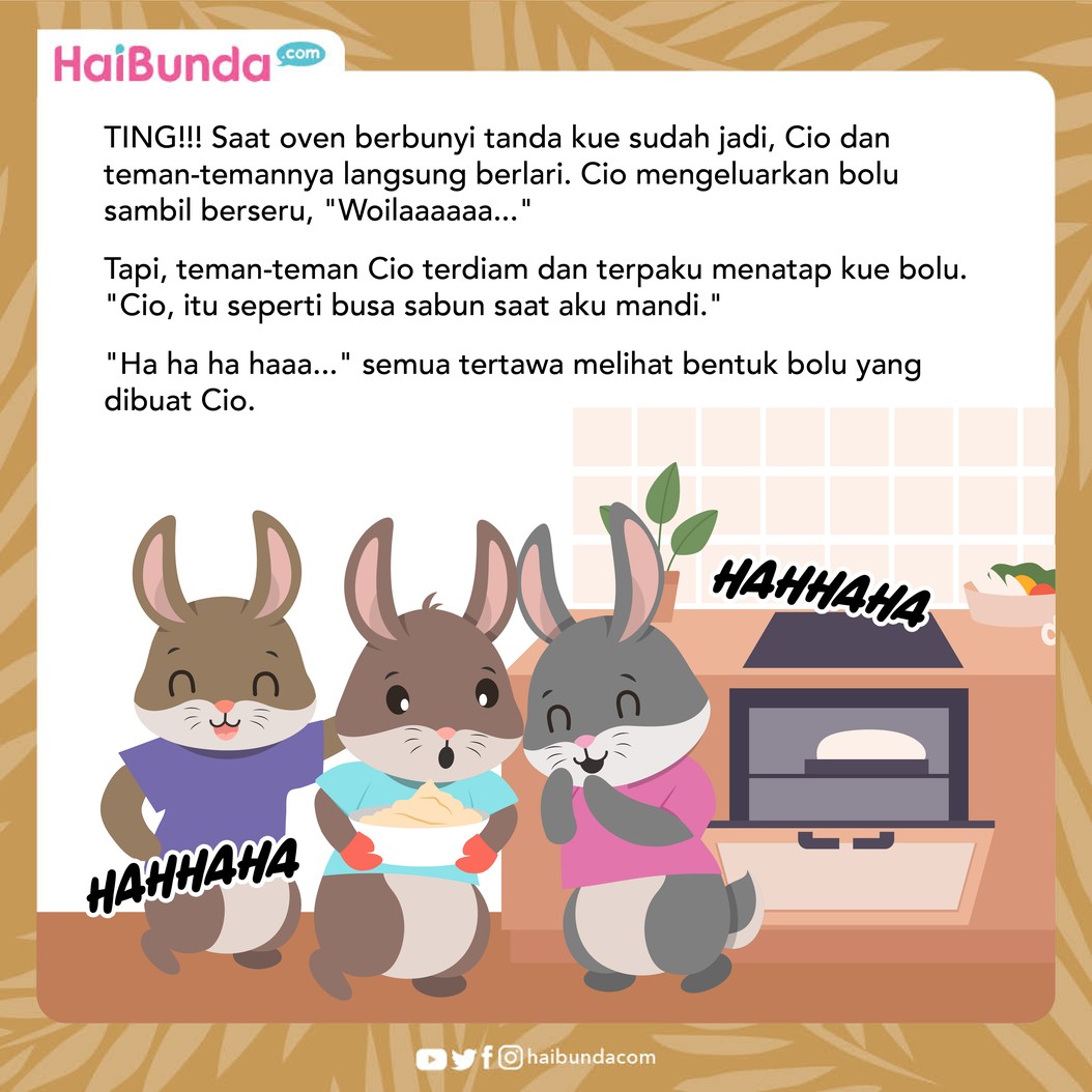 Cio si kelinci akan liburan dan menginap di rumah Nenek. Dia berencana akan membuat kue wortel yang lembut seperti buatan bunda. Apakah berhasil?