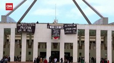 VIDEO: Aksi Demo Bela Palestina di Gedung Parlemen Australia