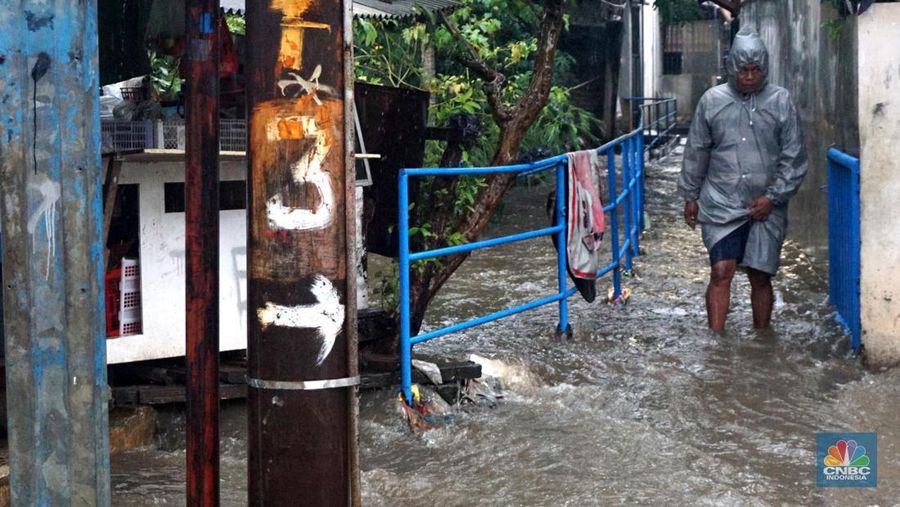 Banjir Jakarta. (CNBC Indonesia/Muhammad Sabki)