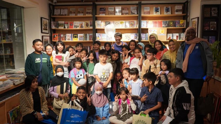 Anak-anak peserta workshop Festival Sastra Anak Patjarmerah kecil  