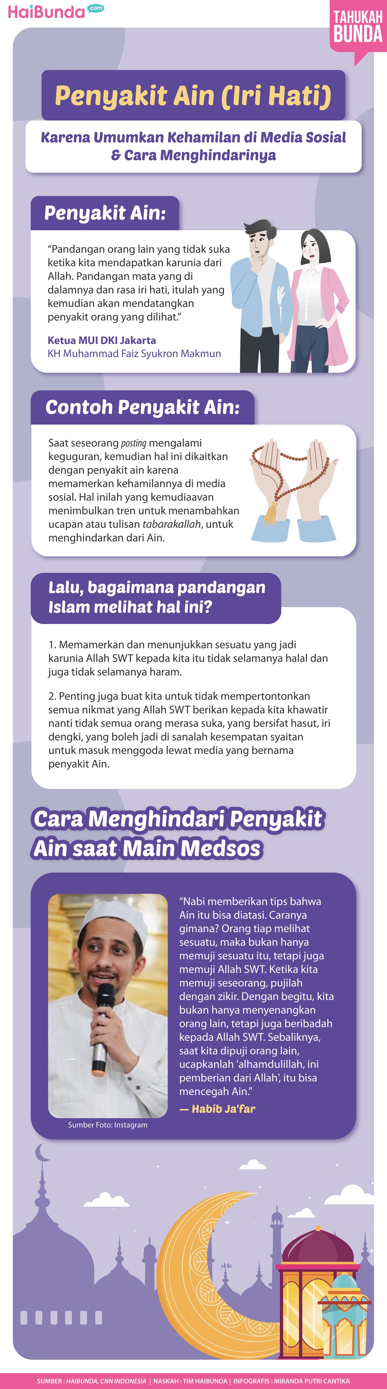 Infografis Penyakit Ain karena Umumkan Kehamilan di Media Sosial & Cara Menghindarinya