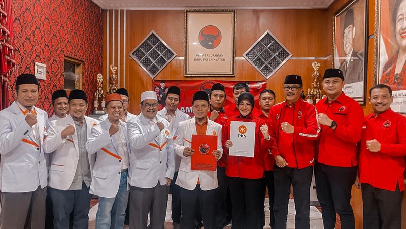Dewan Pimpinan Cabang (DPC) PDI Perjuangan (PDIP) Klaten resmi berkoalisi dengan Dewan Pengurus Daerah (DPD) PKS Klaten.