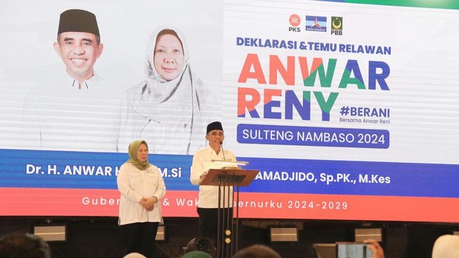 Pasangan Anwar Hafid dan Reny Lamadjido ungguli Ahmad Ali-Abdul Karim dan Rusdy-Sulaiman di Pilgub Sulteng 2024 jenis quick count.