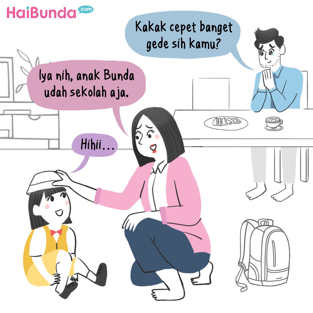 Bunda dan Ayah tak kuasa menahan haru saat mengingat momen pertama mengantar kakak ke sekolah. Seperti apa ceritanya? Simak selengkapnya berikut ini!