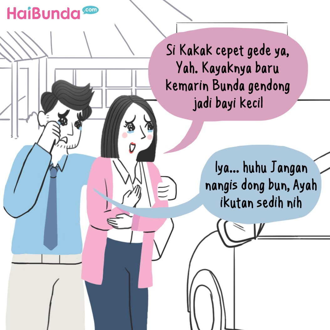 Bunda dan Ayah tak kuasa menahan haru saat mengingat momen pertama mengantar kakak ke sekolah. Seperti apa ceritanya? Simak selengkapnya berikut ini!