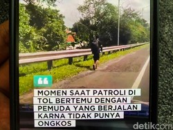 Viral Polisi Bantu Kuli Bangunan yang Jalan Kaki di Tol Purbaleunyi