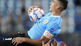 CHARLOTTE, NORTH CAROLINA - JULY 13: Luis Suarez of Uruguay is thrown in the air by teammates after winning the CONMEBOL Copa America 2024 third place match between Uruguay and Canada at Bank of America Stadium on July 13, 2024 in Charlotte, North Ca